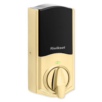 Kwikset Home Connect 620 Smart Lock, Z-Wave 700 Long Range, Traditional with Deadbolt, Polished Brass